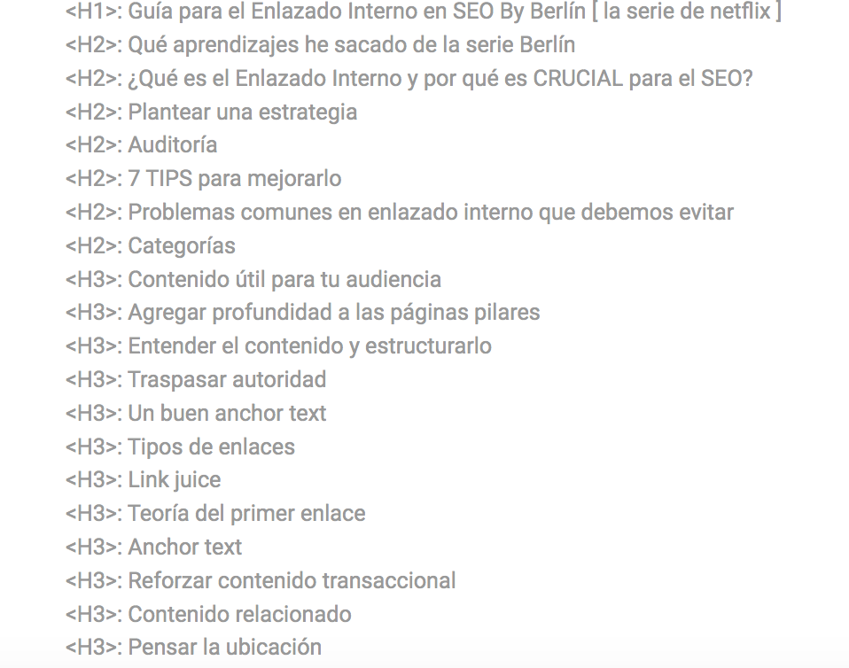 estructura de encabezados para optimizar contenido seo